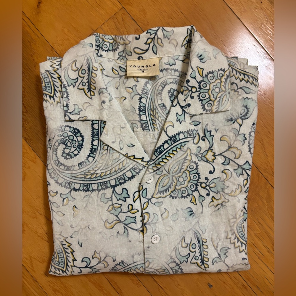 YOUNGLA MOSAIC LINEN BUTTON-UPS - Picture 7 of 7